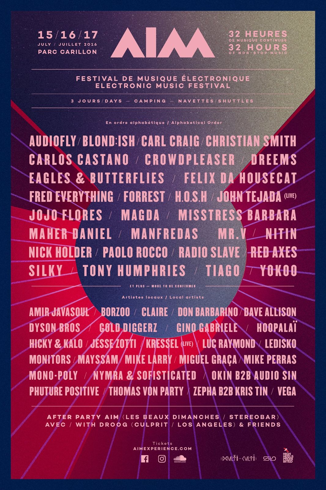 AIM FESTIVAL MONTREAL 2016 LINEUP